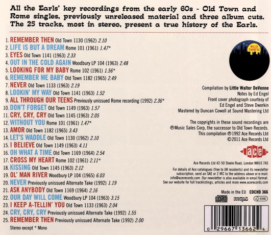 Earls: Remember Then [CD]