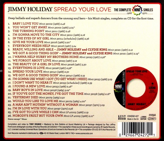 Jimmy Holiday: Spread Your Love [CD]