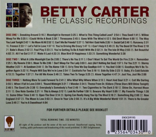 Betty Carter: The Classic Recordings [3CD]