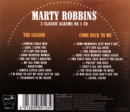 Marty Robbins: The Legend/Come Back To Me [CD]