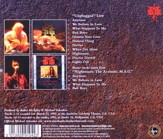 Mcauley Schenker Group: Unplugged Live [CD]