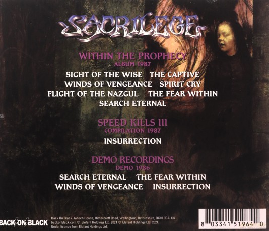 Sacrilege: Within The Prophecy [CD]