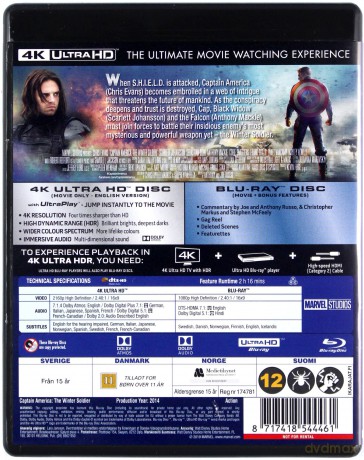Captain America: The Winter Soldier (Kapitan Ameryka: Zimowy Żołnierz) [Blu-Ray 4K]+[Blu-Ray]