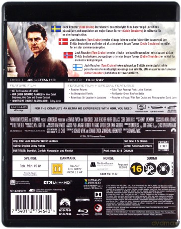 Jack Reacher: Never Go Back (Jack Reacher: Nigdy nie wracaj) [Blu-Ray 4K]+[Blu-Ray]