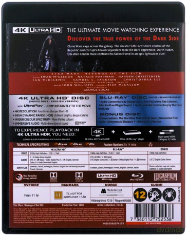 Star Wars: Episode 3 - Revenge Of The Sith (Gwiezdne wojny: Część III - Zemsta Sithów) [Blu-Ray 4K]+[2xBlu-Ray]