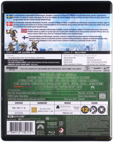 Teenage Mutant Ninja Turtles: Out of the Shadows (Wojownicze żółwie ninja: Wyjście z cienia) [Blu-Ray 4K]+[Blu-Ray]