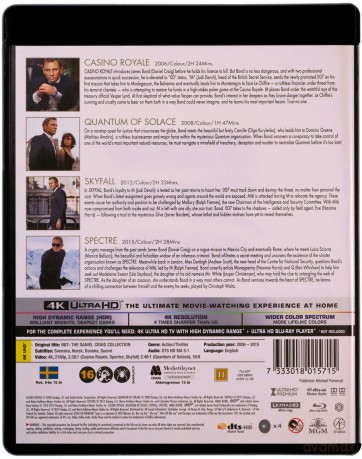 007 James Bond Daniel Craig Kolekcja [BOX] [4xBlu-Ray 4K]+[4xBlu-Ray]