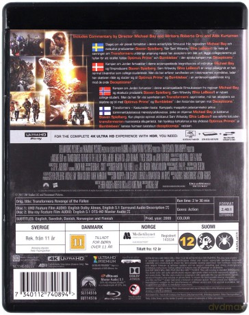 Transformers: Revenge of the Fallen (Transformers: Zemsta upadłych) [Blu-Ray 4K]+[Blu-Ray]