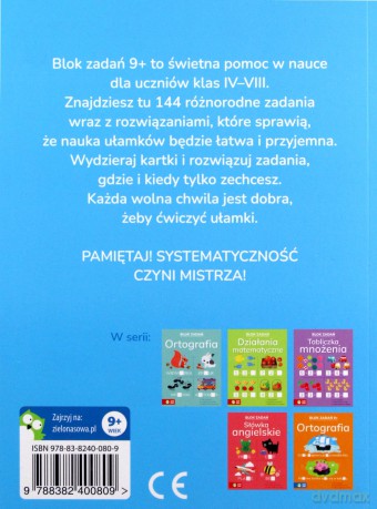 Blok zadań. Ułamki - Irena Zarzycka, Leszek Rogala [KSIĄŻKA]
