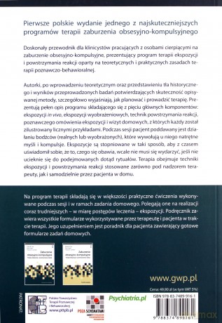 Zaburzenie obsesyjno-kompulsyjne. Terapia ekspozycji i powstrzymywania reakcji. Podręcznik terapeuty - B. Foa Edna, Elna Yadin [KSIĄŻKA]
