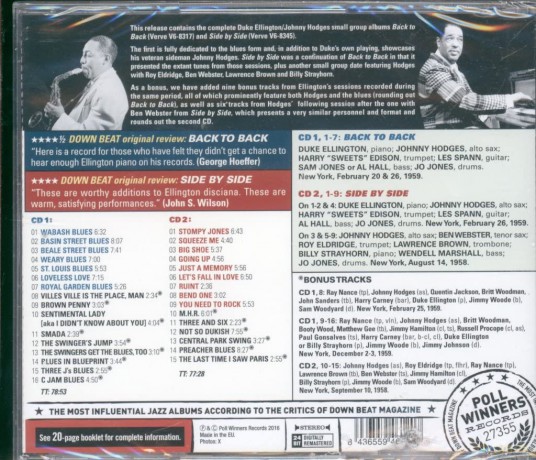 Duke Ellington: Back To Back + Side By Side (+ 15 Bonus Tracks) [2CD]