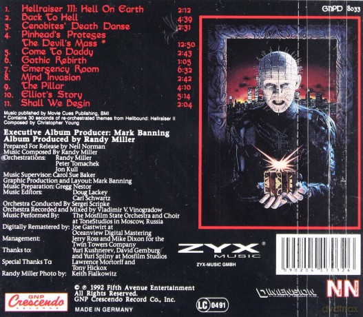 Hellraiser 3. Hell On Earth Soundtrack [CD]