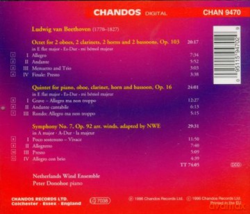 Ludwig Van Beethoven: Beethoven: Octet,op.103/quintet,op.16/symphony no.7 [CD]