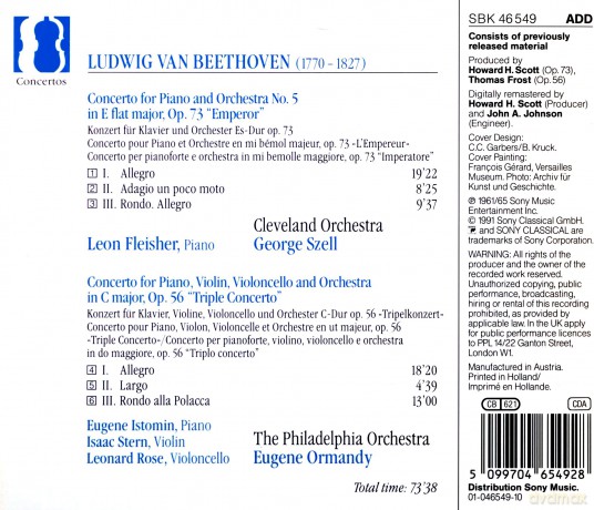 Ludwig Van Beethoven: Beethoven: Piano Concerto No. 5, "Triple Concerto" [CD]