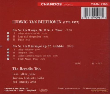 Ludwig Van Beethoven: Beethoven: Piano Trios Op. 70 No. 1 "Ghost", Op. 97 "Archduke" [CD]