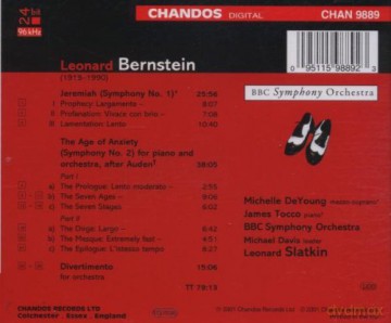 L. Bernstein: Bernstein: Symphony No. 1 "Jeremiah," Symphony No. 2 "The Age of Anxiety" [CD]