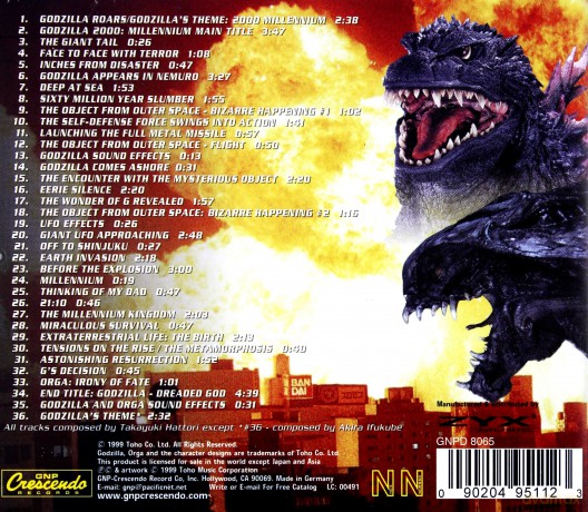 Godzilla 2000: Millennium soundtrack (Akira Ifukube) [CD]