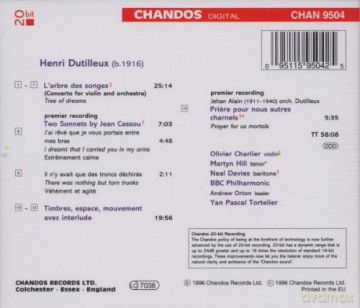 Henri Dutilleux: Dutilleux: l'arbre Des Songs; Timbres, Espace, Mouvement; Etc. [CD]