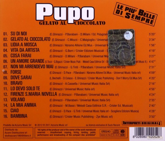 Pupo: Gelato Al Cioccolato ...e Molte Altre [CD]