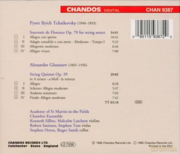 Asmf Chbr Ens: Glazunov: String Quintet, Op. 39; Tchaikovsky: Souvenir De Florence, Op. 70 [CD]