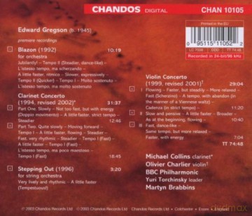 E. Gregson: Gregson: Blazon; Violin Concerto; Clarinet Concerto; Stepping Out [CD]