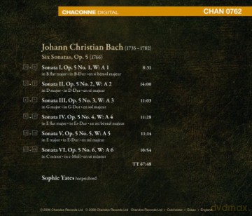 Sophie Yates: J.c Bach: 6 Sonatas for Harpsichord Op5 [CD]