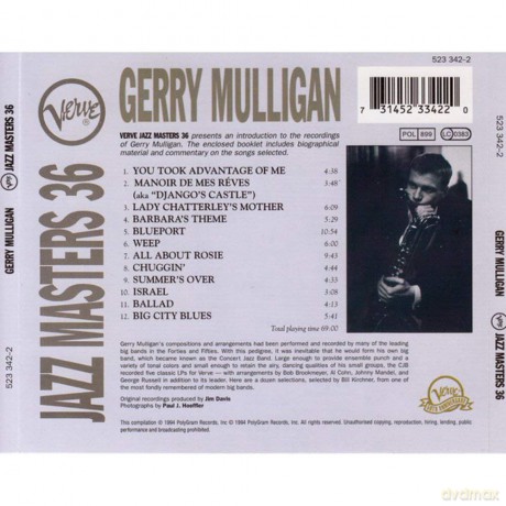 Gerry Mulligan: Jazz Masters 36 /vrv [CD]