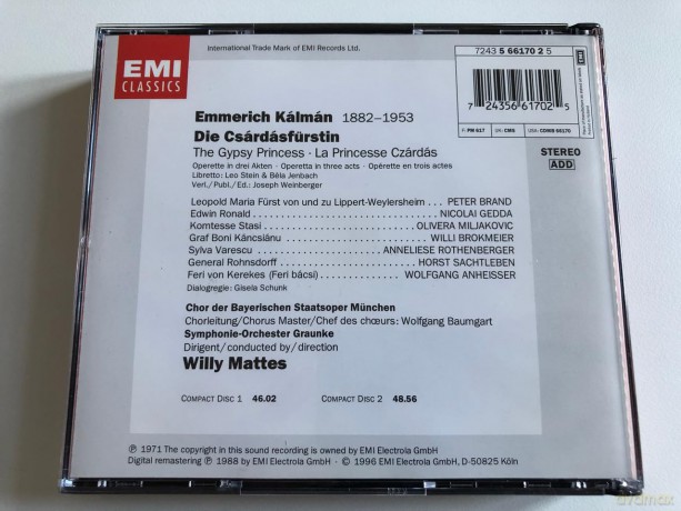 Horst Sachleben: Kalman: Die Csardasfarstin [2CD]