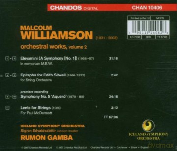 Malcolm Williamson: Malcolm Williamson: Orchestral Works, Vol. 2 [CD]