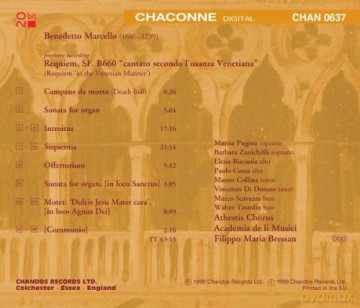 B. Marcello: Marcello: Requiem in the Venetian Manner [CD]