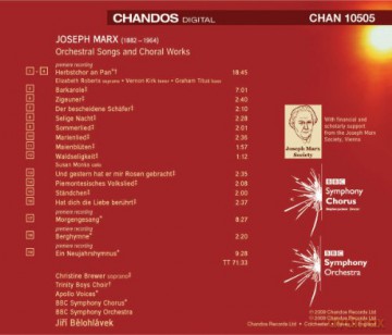 Marx - Orchestral Songs and Choral Works [CD]