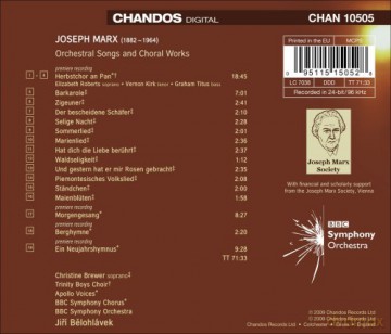 Marx - Orchestral Songs and Choral Works [CD]