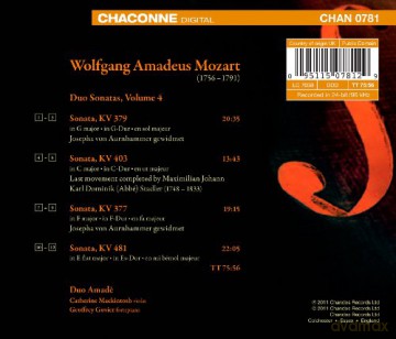 Wolfgang Amadeus Mozart: Mozart: Duo Sonatas vol. 4 [CD]