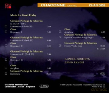 G. Palestrina: Music for Good Friday [CD]
