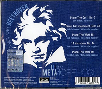 Beethoven/Trio Metamorphosi: Piano Trios Op. 1 No. 3/Movement Hess 48/Woo 38/Woo 39/14 Variations Op. 44 [CD]