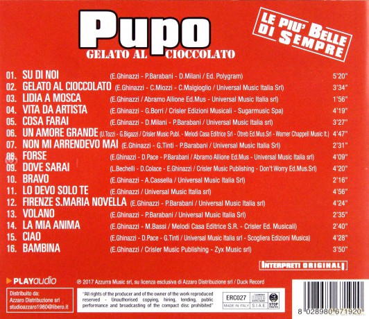 Pupo Gelato - Al Cioccolato [CD]
