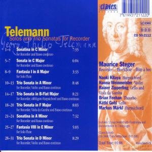 Maurice Steger: Solos and Trio Sonatas for Recorder [CD]