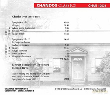 Charles Ives: Symphonies Nos. 1 and 2 [CD]