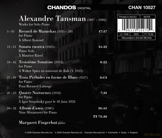 Alexandre Tansman: Tansman: Works for Solo Piano [CD]