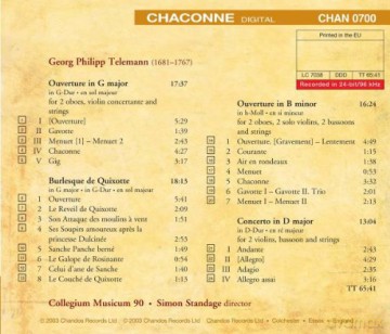 Georg Philipp Telemann: Telemann: Burlesque De Quixotte [CD]