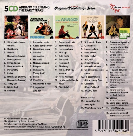 Adriano Celentano: The Early Years 1958/1963 Box 5cd [5CD]