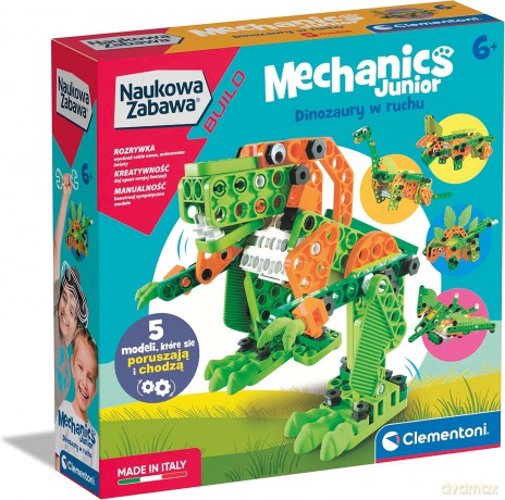 CLEMENTONI Mechanika junior dinozaury 50681 [PUZZLE]