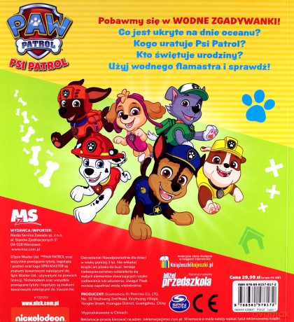 Misje piesków. Wodne Zgadywanki. Psi Patrol [KSIĄŻKA]