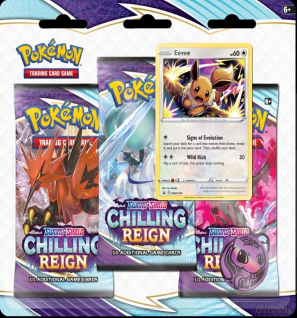 Pokemon TCG: 6.0 Sword&Shild Shiled Chilling Reign Three-Booster Blister Snorlax