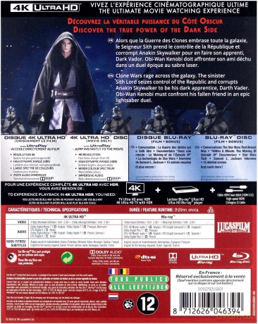 Star Wars: Episode III - Revenge of the Sith (Gwiezdne wojny: Część III - Zemsta Sithów) [Blu-Ray 4K]+[2xBlu-Ray]