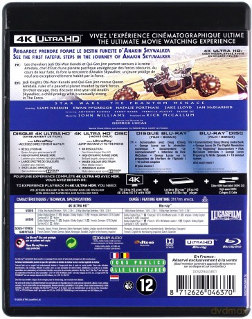 Star Wars: Episode I - The Phantom Menace (Gwiezdne wojny: Część I - Mroczne widmo) [Blu-Ray 4K]+[2xBlu-Ray]