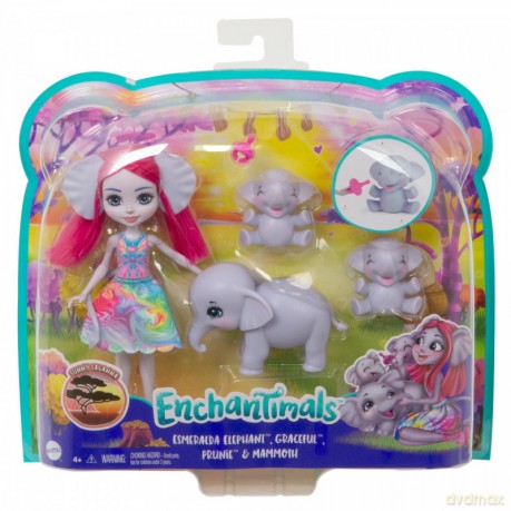 Lalka Enchantimals Rodzina Wielopak Słonik Esmeralda