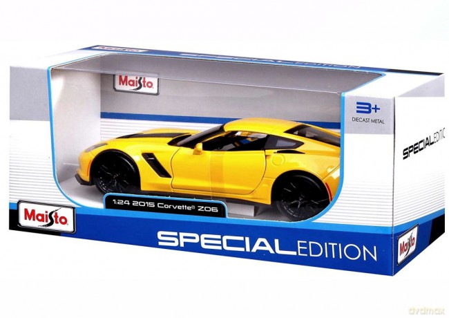 Model kompozytowy Corvette Z06 2015 żółty 1/24