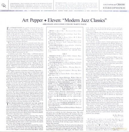 Art. Pepper: Eleven, Modern Jazz Classics [Winyl]