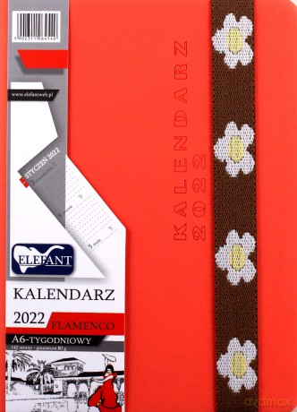 Kalendarz 2022 A6 Tyg. Flamenco pomarańczowy [KALENDARZ]